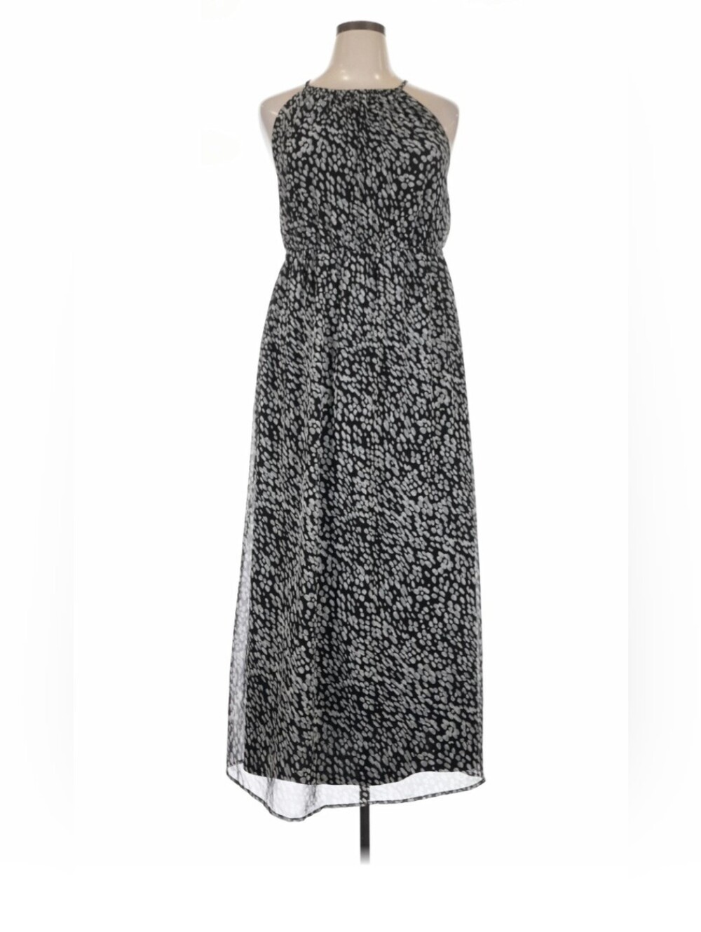 Lane Bryant Black and White Printed Halter Maxi Dress